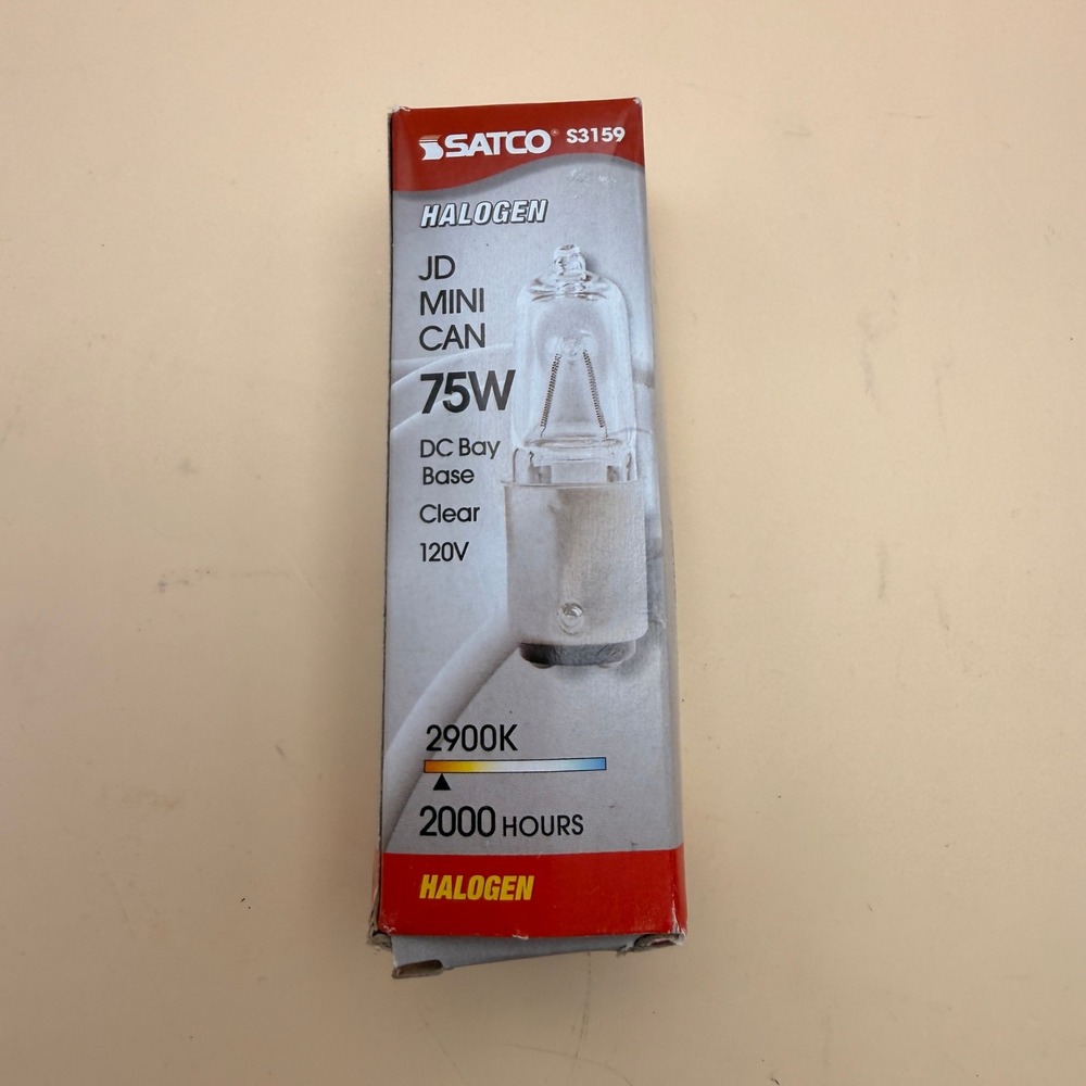 Satco S3159 120V 75-Watt T4 DC Bayonet Base Light Bulb, Clear